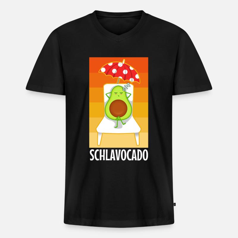 Schlavocado - Männer Premium Bio T-Shirt mit V-Ausschnitt - Schwarz