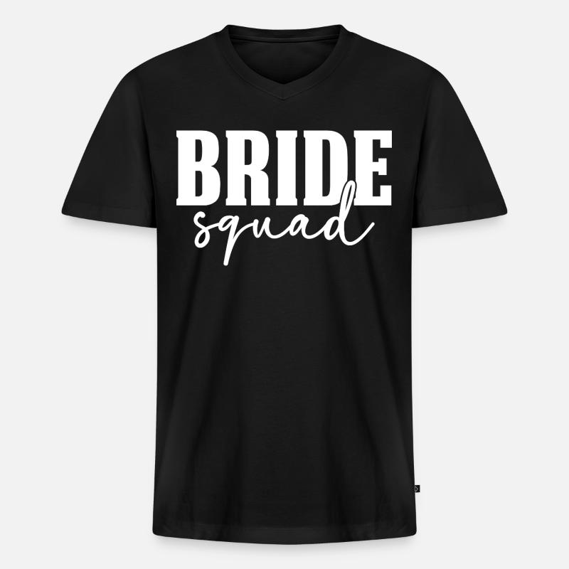 Bride Squad - Männer Premium Bio T-Shirt mit V-Ausschnitt - Schwarz