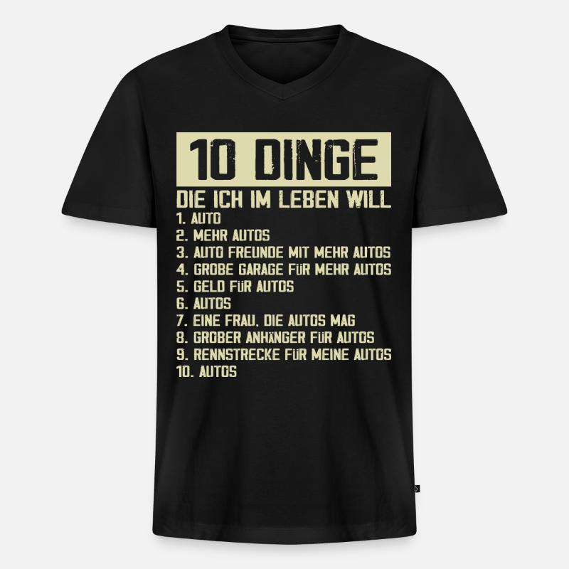 Auto Tuning Schrauber - Männer Premium Bio T-Shirt mit V-Ausschnitt - Schwarz