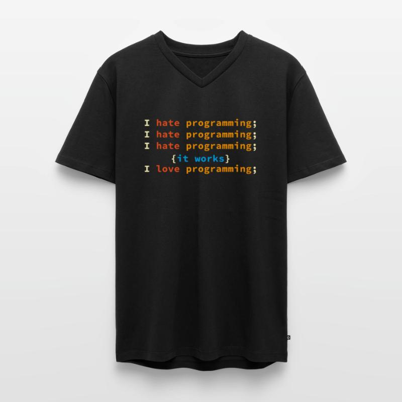 Programmer Developer Computer Scientist Geek Men's Premium Organic T-shirt with V-neck