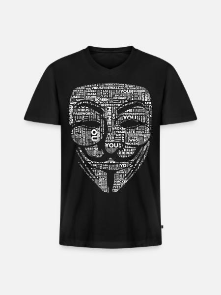 Anonymous Hacker - Men's Premium Organic T-shirt with V-neck - black