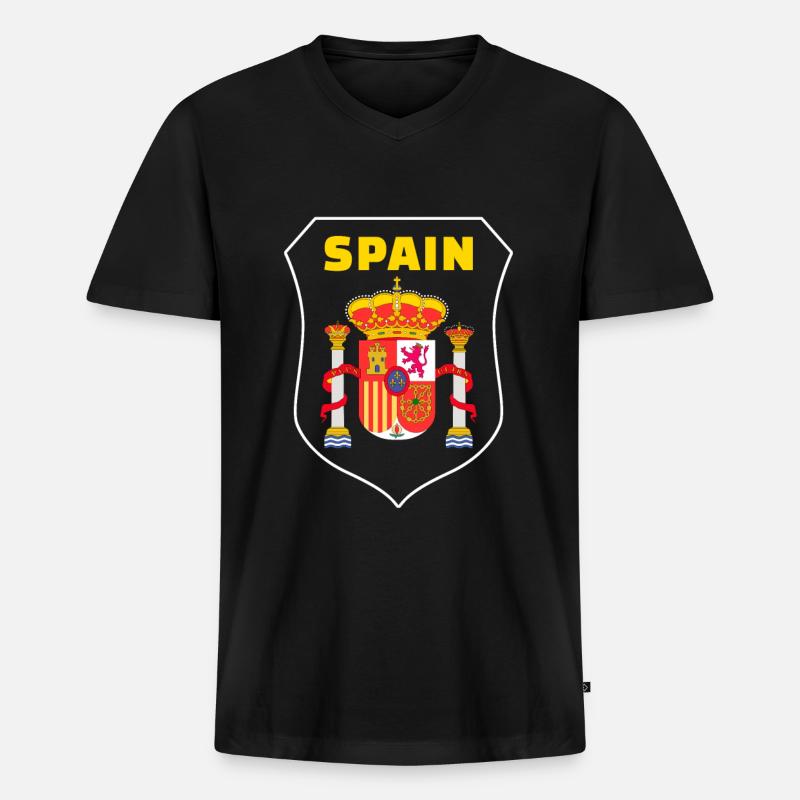 Spanien - Männer Premium Bio T-Shirt mit V-Ausschnitt - Schwarz