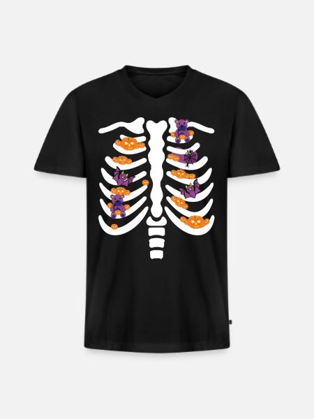 Hallowee - Männer Premium Bio T-Shirt mit V-Ausschnitt - Schwarz