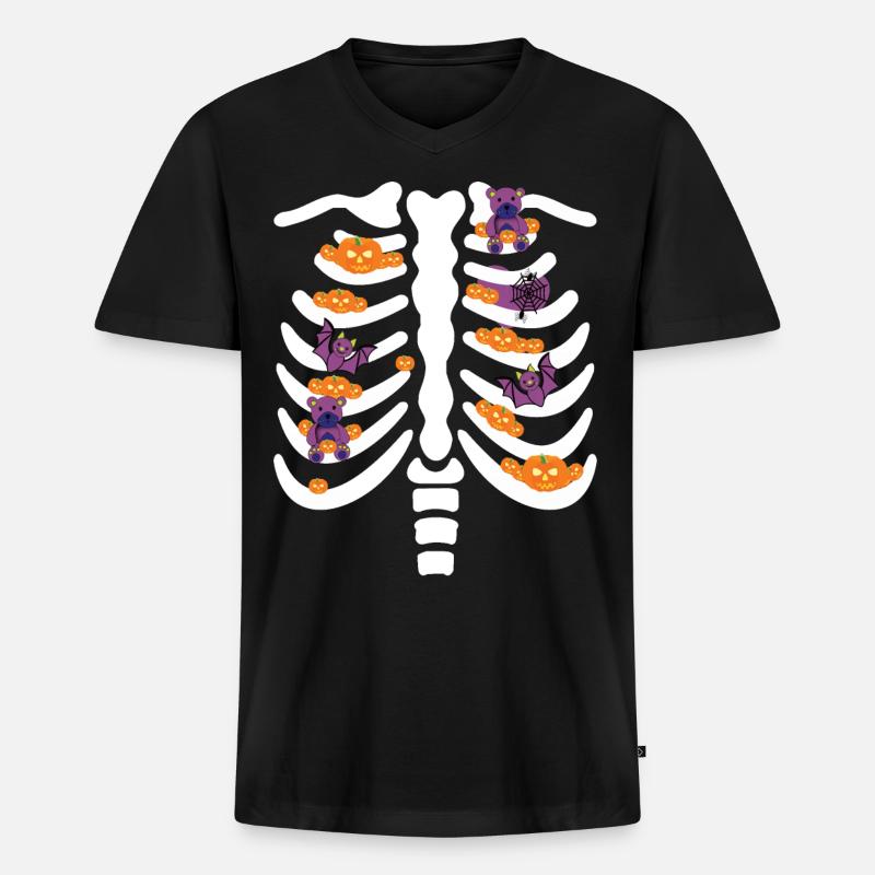 Hallowee - Männer Premium Bio T-Shirt mit V-Ausschnitt - Schwarz