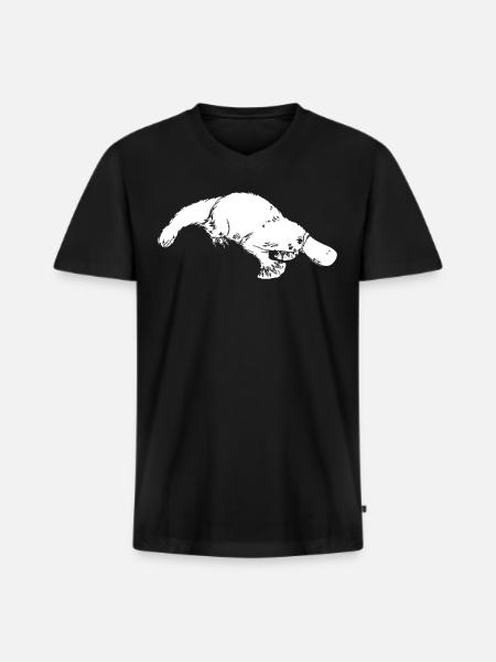 Platypus Tiergeschenk - Männer Premium Bio T-Shirt mit V-Ausschnitt - Schwarz