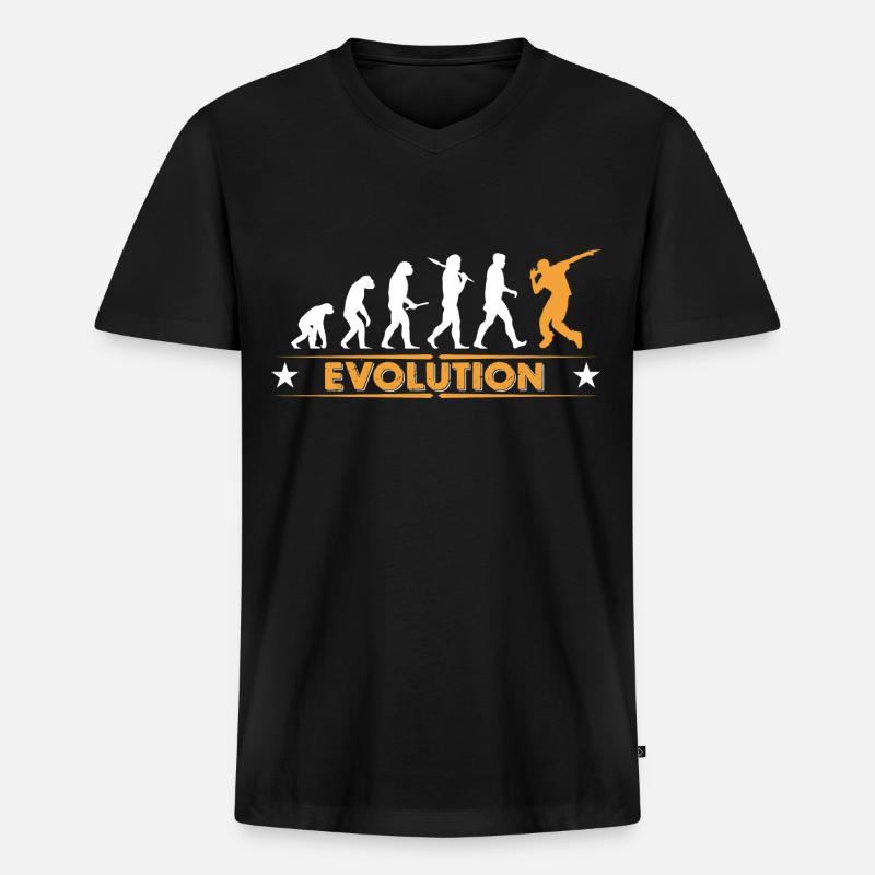 HipHop Breakdance Evolution - orange/weiss - Männer Premium Bio T-Shirt mit V-Ausschnitt - Schwarz