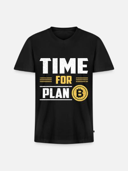Bitcoin Crypto Blockchain Cryptocurrency BTC - Men's Premium Organic T-shirt with V-neck - black