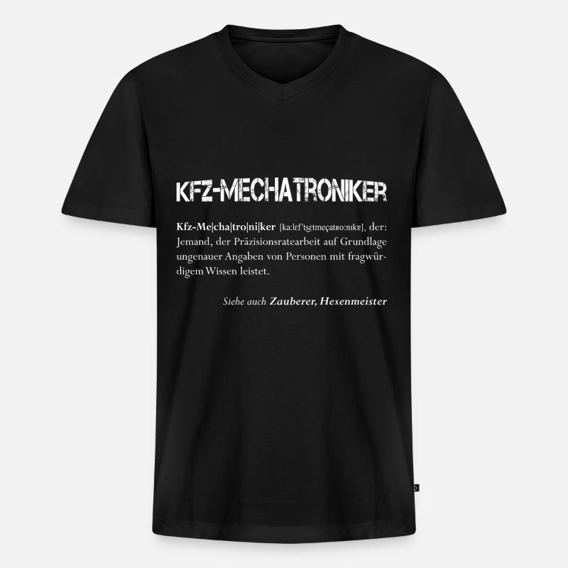 Kfz-Mechatroniker Geschenk - Männer Premium Bio T-Shirt mit V-Ausschnitt - Schwarz