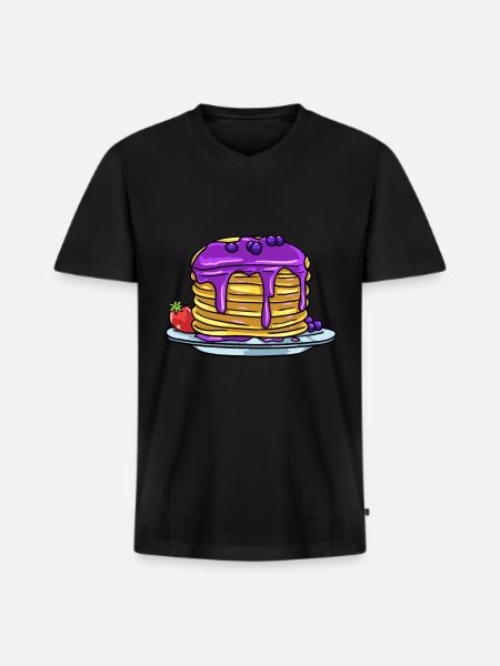Pancake pancake pancake gift - Men's Premium Organic T-shirt with V-neck - black