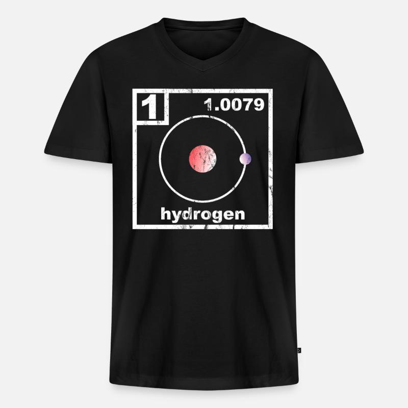 Hydrogen Periodic Table - Männer Premium Bio T-Shirt mit V-Ausschnitt - Schwarz