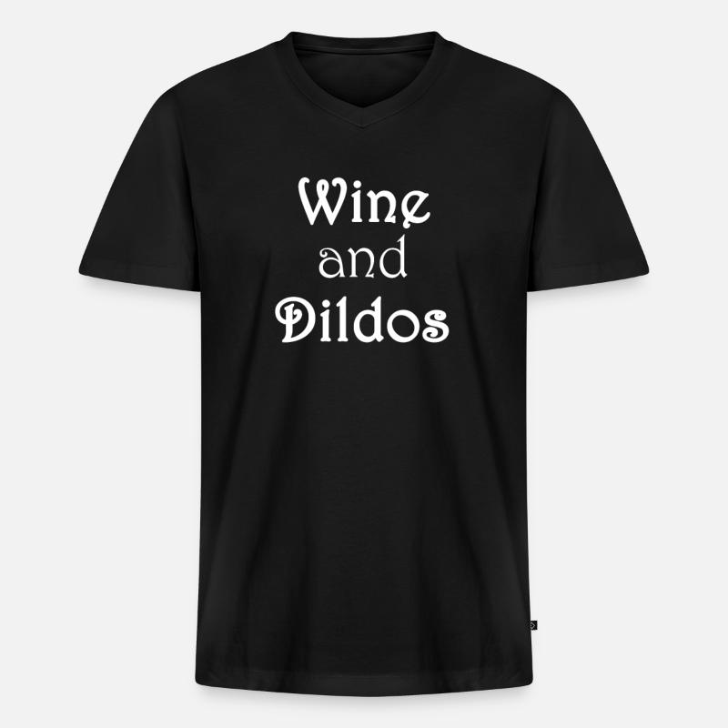 Wine and Dildos 3 - Männer Premium Bio T-Shirt mit V-Ausschnitt - Schwarz