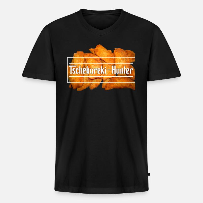 Tschebureki-Hunter - Männer Premium Bio T-Shirt mit V-Ausschnitt - Schwarz