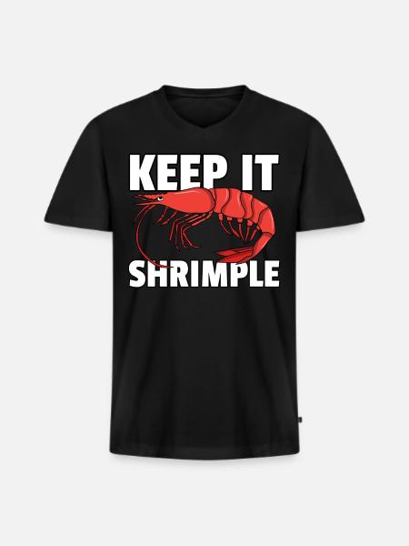Shrimp Shrimp Crab Fish Funny - Men's Premium Organic T-shirt with V-neck - black