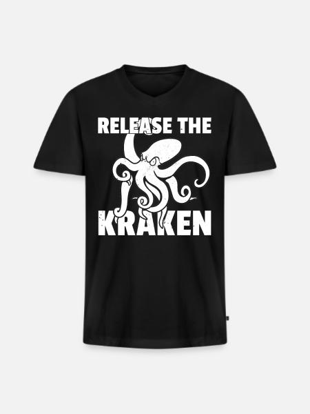 Octopus octopus octopus octopus fish - Men's Premium Organic T-shirt with V-neck - black