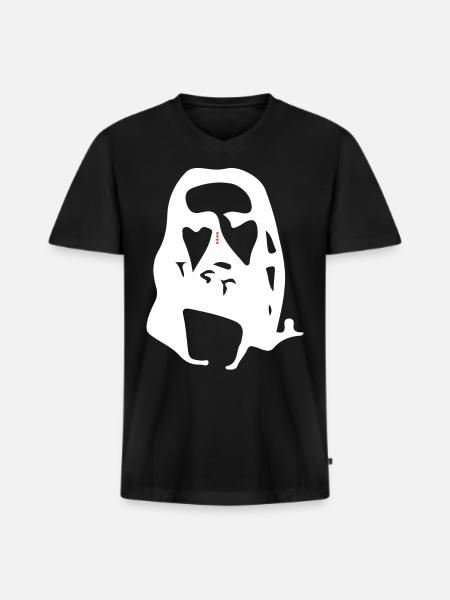 jesus optical illusion - Men's Premium Organic T-shirt with V-neck - black