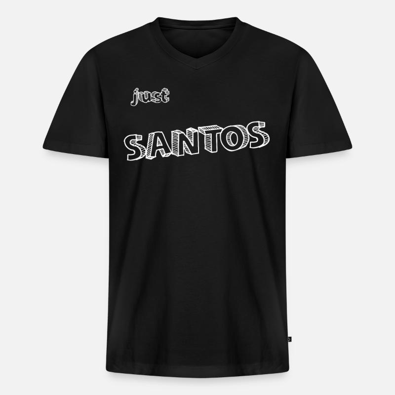 Santos Name - Männer Premium Bio T-Shirt mit V-Ausschnitt - Schwarz
