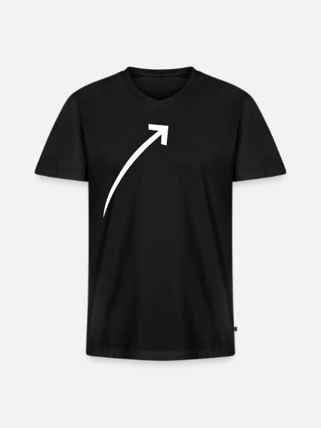 Icône de flèche - T-shirt encolure en V Premium bio Homme - noir