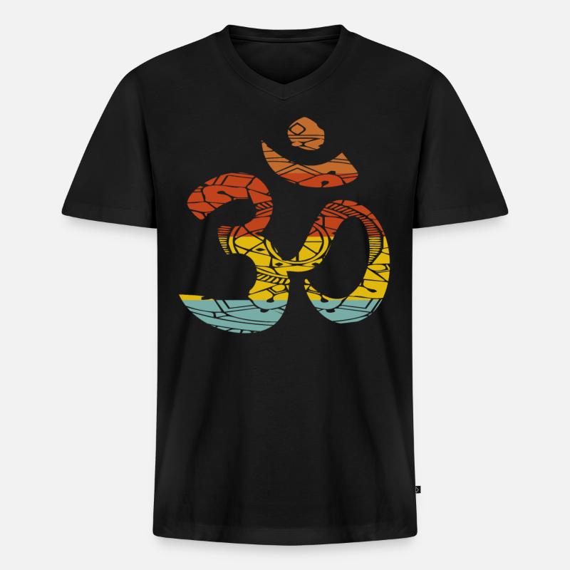 Savasana om mantra - Männer Premium Bio T-Shirt mit V-Ausschnitt - Schwarz