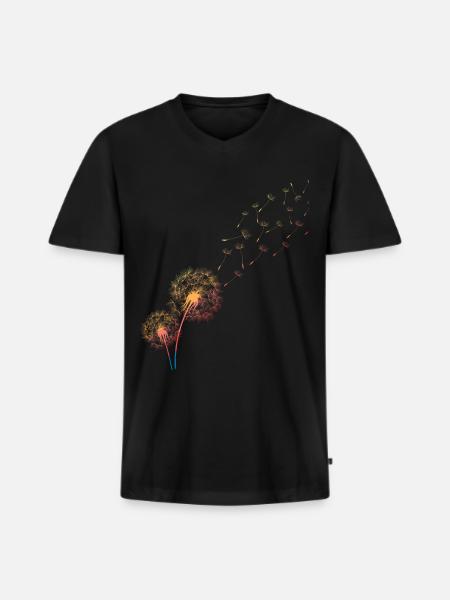 Dandelion, of grass, dandelion - Men's Premium Organic T-shirt with V-neck - black