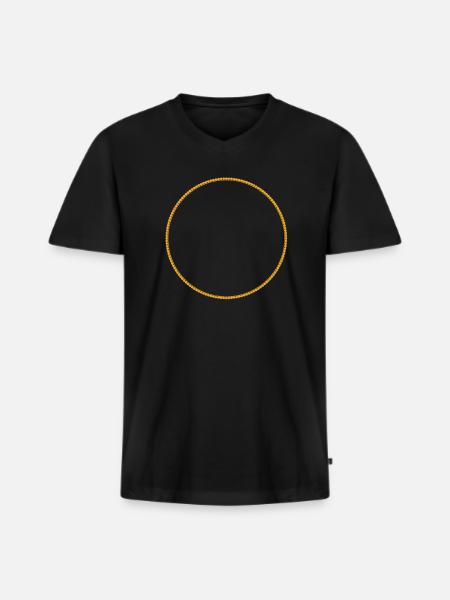 Circle and point - Men's Premium Organic T-shirt with V-neck - black
