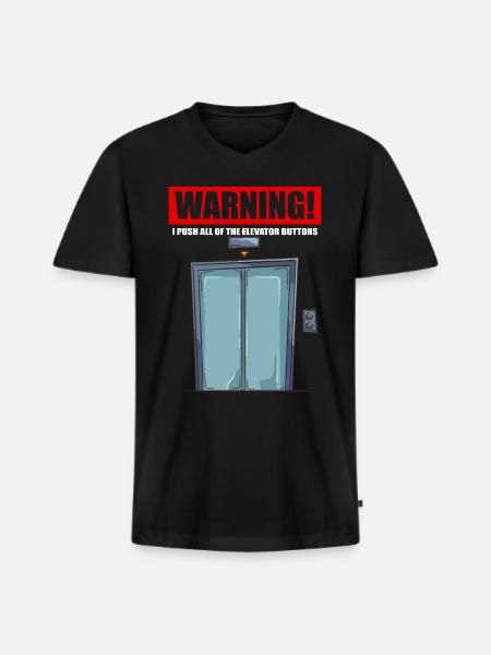 Aufzug Mechaniker Techniker Rolltreppe - Männer Premium Bio T-Shirt mit V-Ausschnitt - Schwarz
