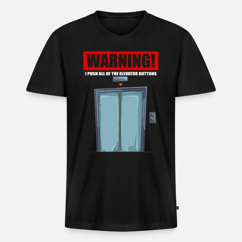 Aufzug Mechaniker Techniker Rolltreppe - Männer Premium Bio T-Shirt mit V-Ausschnitt - Schwarz
