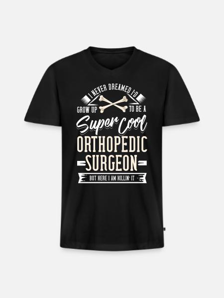 Orthopädischer Chirurg Geschenk Knochen Orthopäde - Männer Premium Bio T-Shirt mit V-Ausschnitt - Schwarz