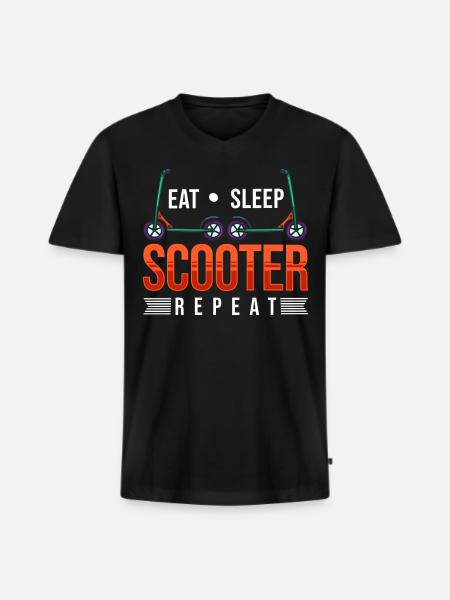 Scooter Roller Scooter Fahrer - Männer Premium Bio T-Shirt mit V-Ausschnitt - Schwarz