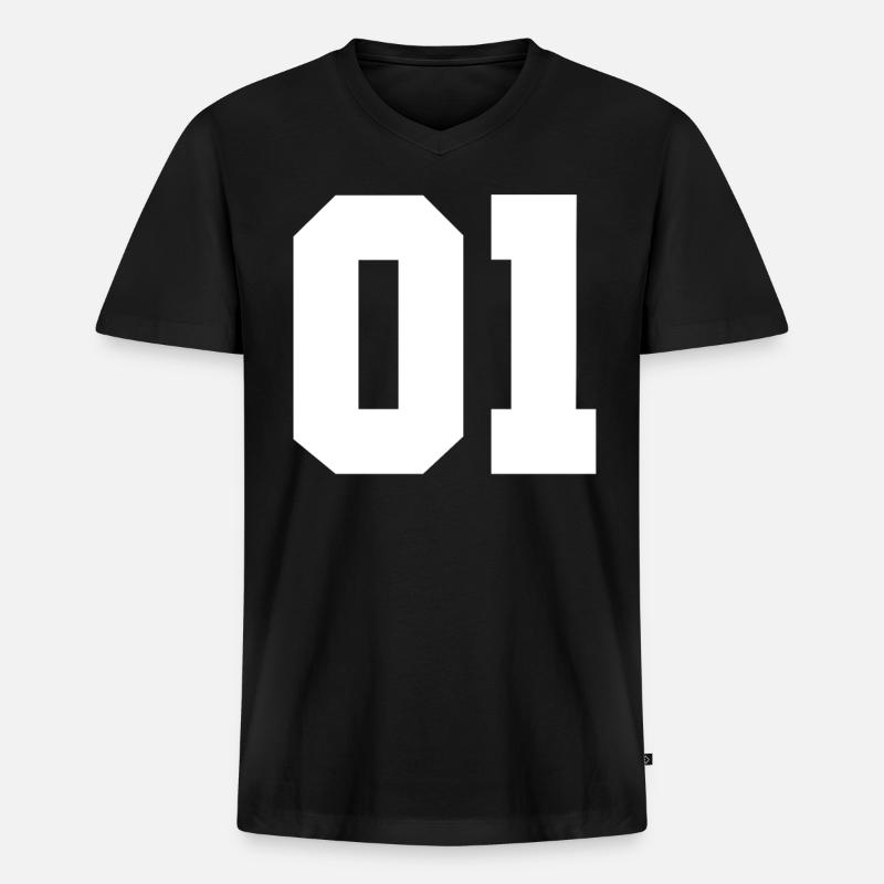1 sport Nummer - Männer Premium Bio T-Shirt mit V-Ausschnitt - Schwarz