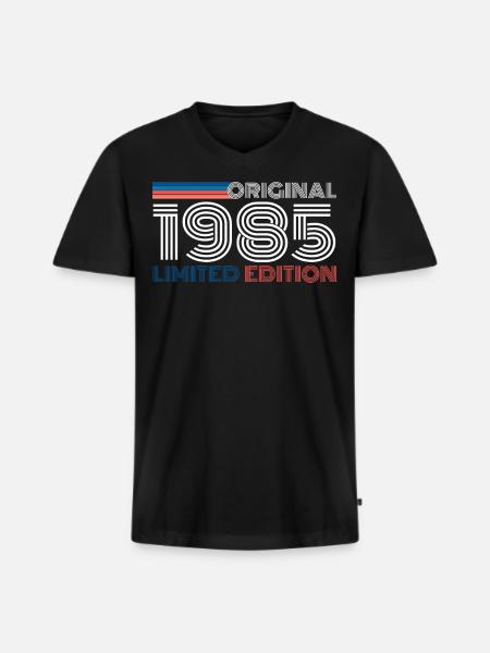 35 birthday 1985 - Men's Premium Organic T-shirt with V-neck - black