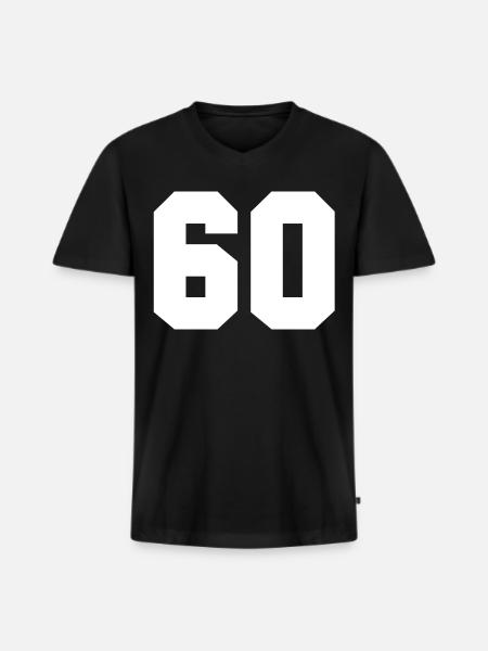 Numéro 60 - T-shirt encolure en V Premium bio Homme - noir