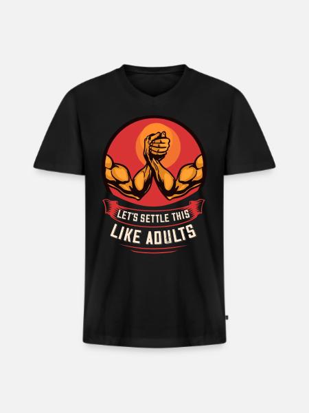 Arm brottning arm brottning arm brottare arm brottare - Ekologisk premium-T-shirt med V-ringning herr - svart
