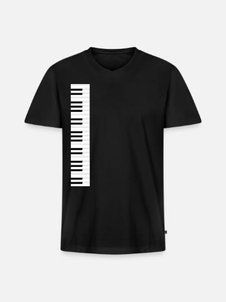 piano - T-shirt encolure en V Premium bio Homme - noir