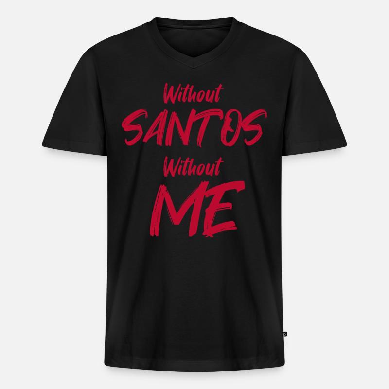 Santos - Männer Premium Bio T-Shirt mit V-Ausschnitt - Schwarz