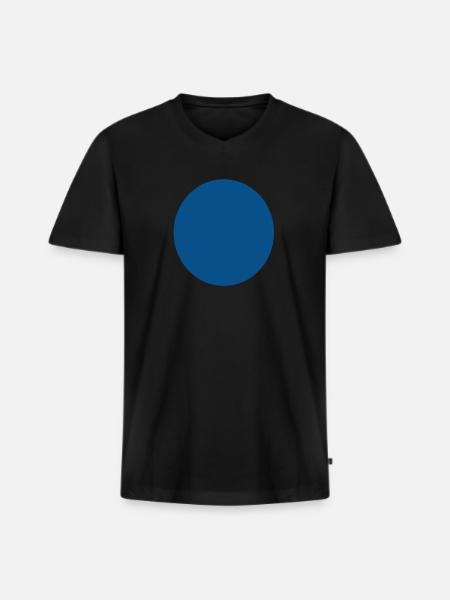 Circle in blue - Men's Premium Organic T-shirt with V-neck - black