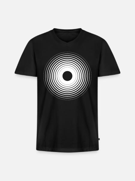 Circle abstract - Men's Premium Organic T-shirt with V-neck - black