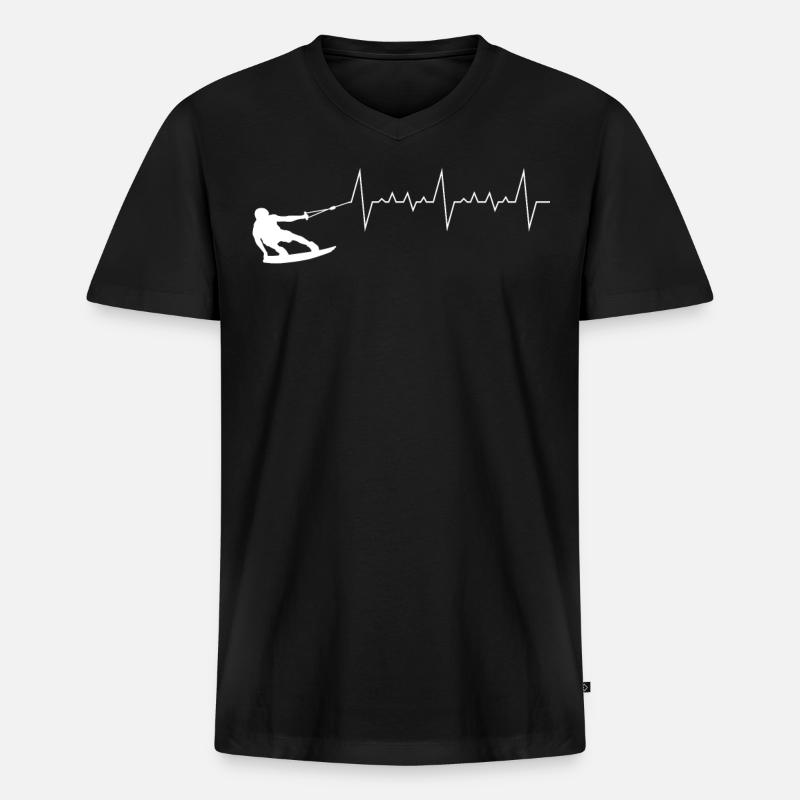 Wakeboard - Männer Premium Bio T-Shirt mit V-Ausschnitt - Schwarz