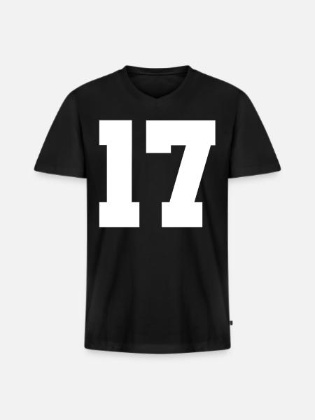 17 - Men's Premium Organic T-shirt with V-neck - black