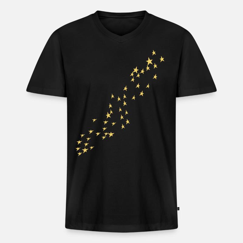Sternschnuppe Stern Sterne - Männer Premium Bio T-Shirt mit V-Ausschnitt - Schwarz