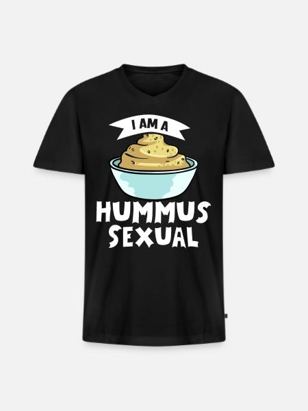 Hummus chickpea recipes Black bean - Men's Premium Organic T-shirt with V-neck - black
