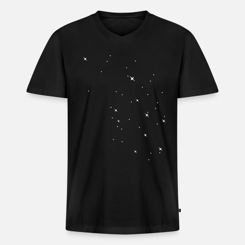 Sterne - Männer Premium Bio T-Shirt mit V-Ausschnitt - Schwarz