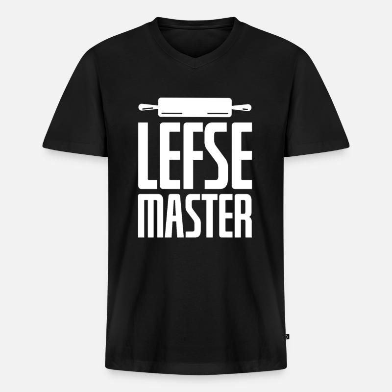Lefse Master - Männer Premium Bio T-Shirt mit V-Ausschnitt - Schwarz