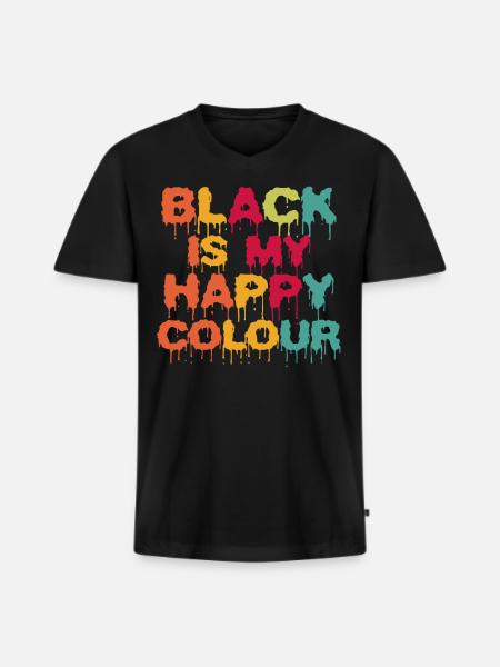 Grappige gezegden - Mannen Premium Bio T-shirt met V-hals - zwart