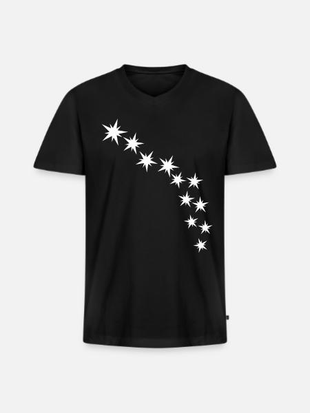 Étoiles - T-shirt encolure en V Premium bio Homme - noir