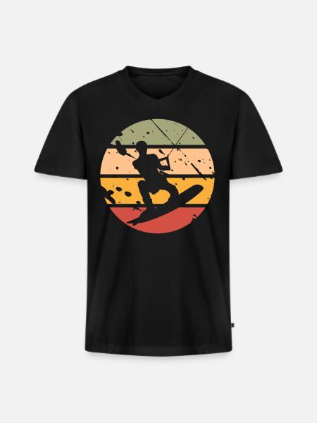 Wakeboard Wakeboarder - T-shirt encolure en V Premium bio Homme - noir