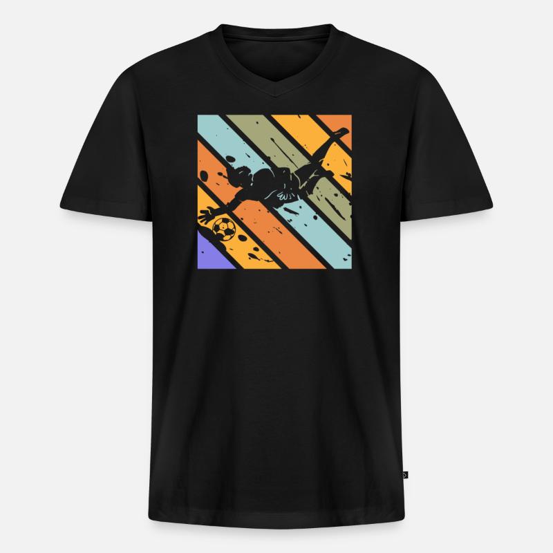 Torwart - Männer Premium Bio T-Shirt mit V-Ausschnitt - Schwarz