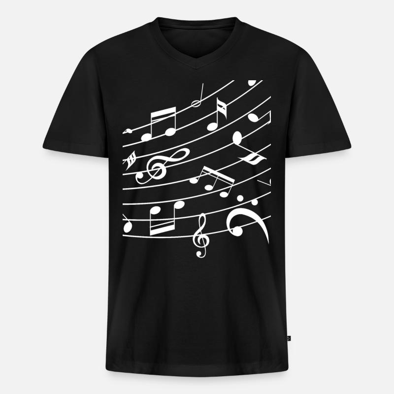 noder - Premium økologisk T-shirt med V-hals til mænd - sort