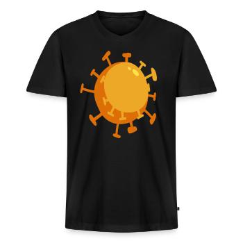 Pandémie de modèle de virus Corona - T-shirt encolure en V Premium bio Homme - noir - Devant - Nico (187cm)