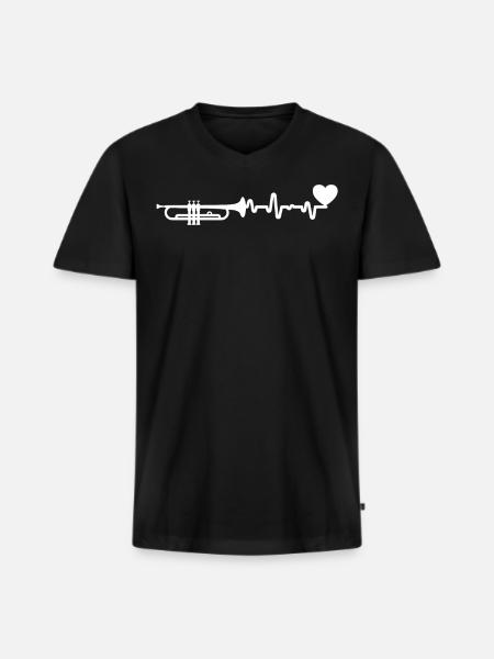 Trompette trompette - T-shirt encolure en V Premium bio Homme - noir