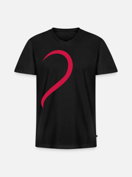 Liebe - Herz - Rot - Männer Premium Bio T-Shirt mit V-Ausschnitt - Schwarz